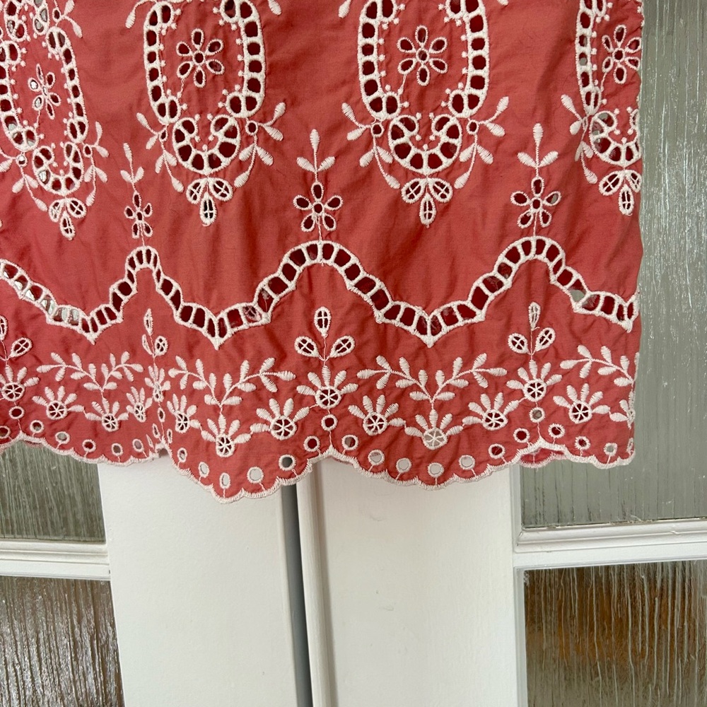 🩷 Sézane Elvira Ecru Pink Scalloped Blouse - Picture 4 of 9